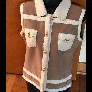 Faux Shearling Vest Medium by Contact New York